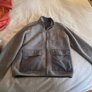 Vuori Men's Charcoal Sherpa Zip-Up Jacket